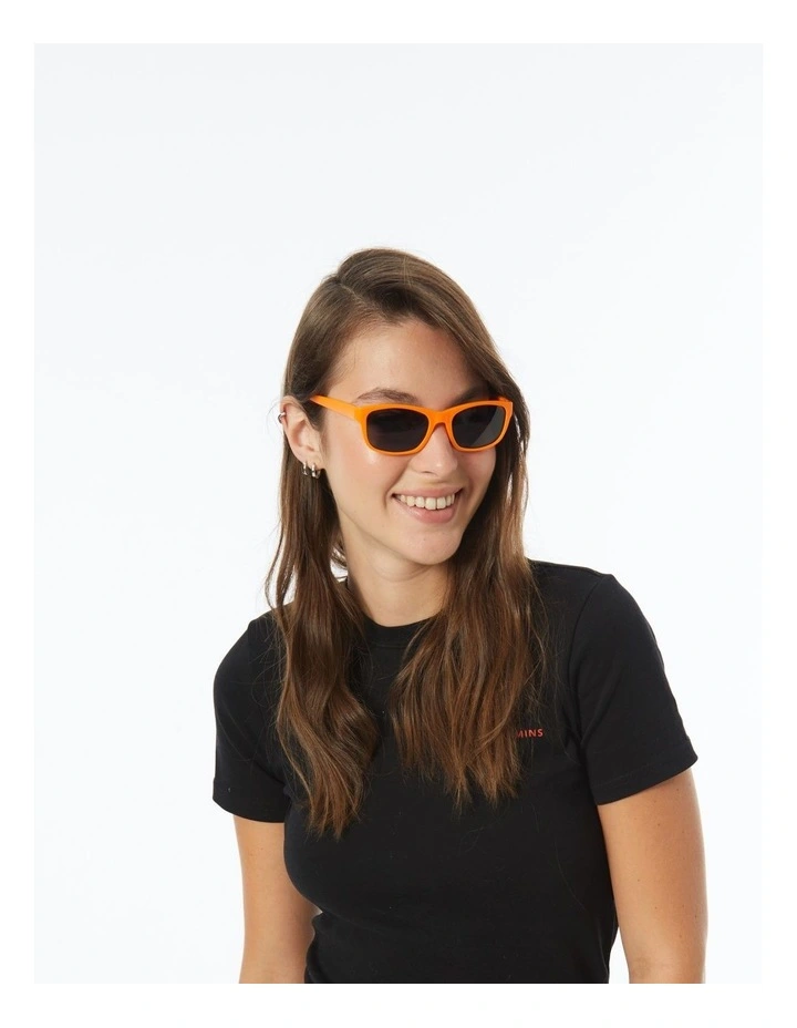 Sunglasses with Polarised Grey Lenses in Tangerine Orange