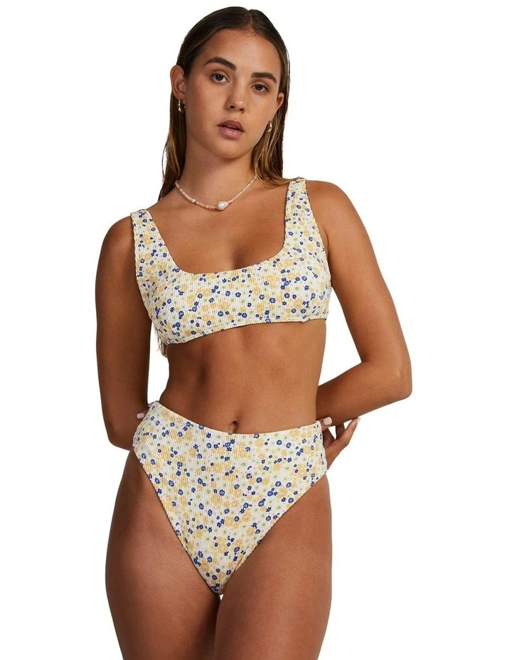 Ground Cover Scooped Bralette Bikini Top in Peach