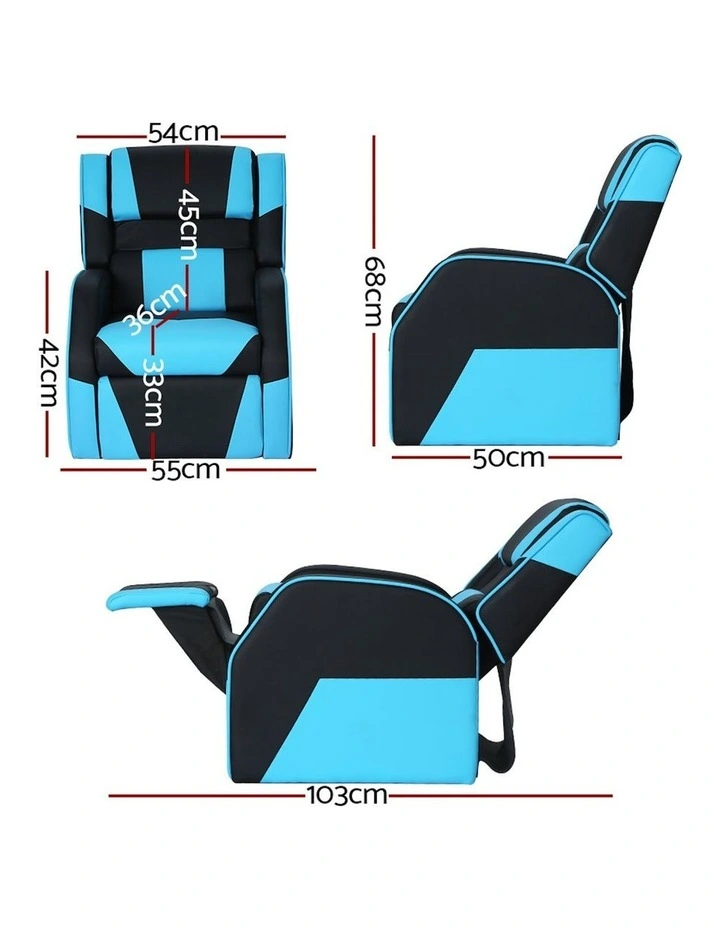 Recliner Gaming Sofa Lounge Couch Armchair in Black/Blue