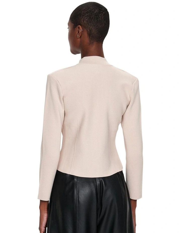 Notched Collar Milano Jacket in Stone