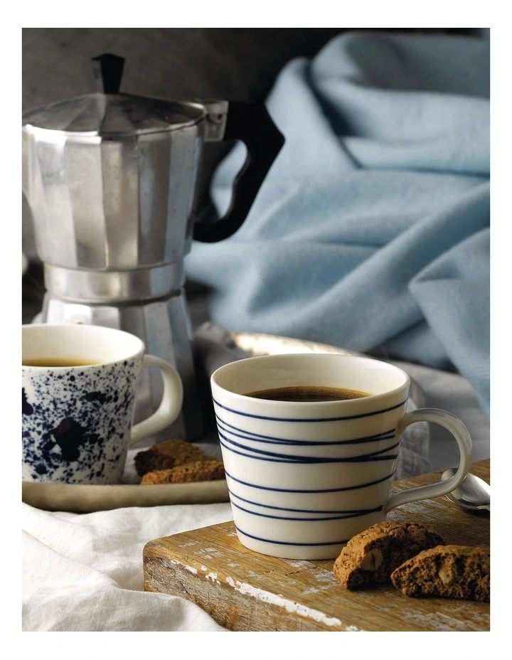 Pacific Set of 6 Small Mugs Blue/White