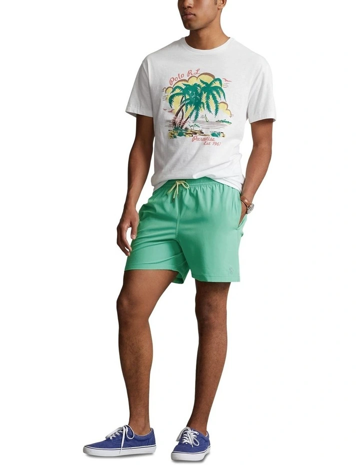 Traveler Plain Swim Short in Sunset Green
