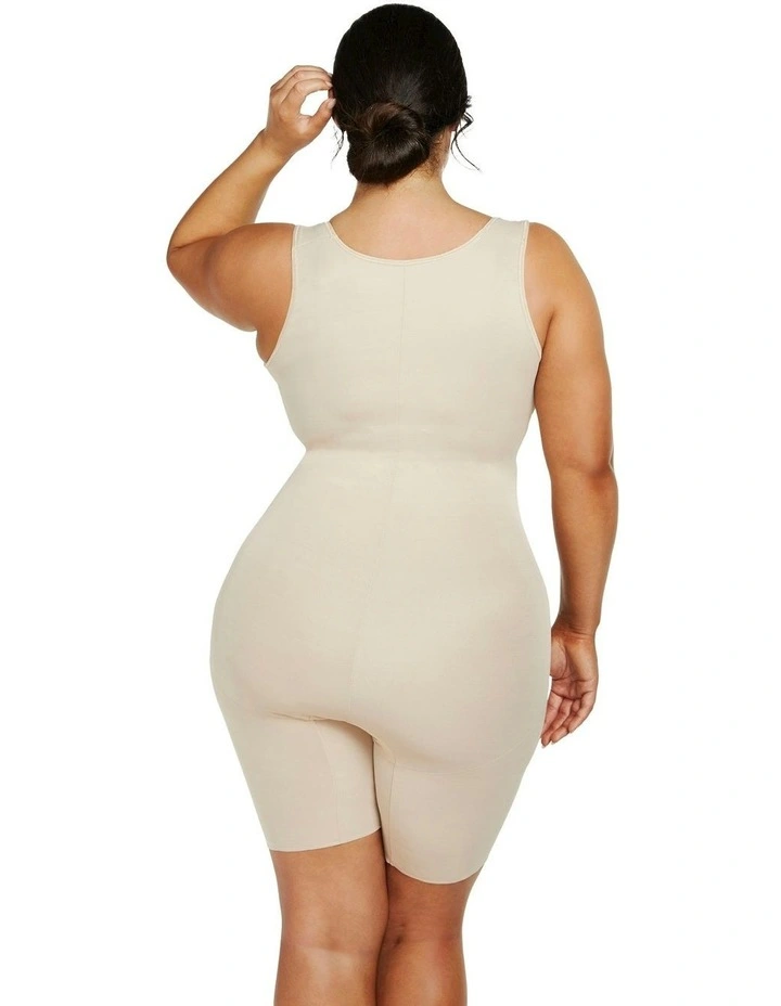 Unbelievable Comfort Plus Size Torsette Full Body Shaper in Warm Beige