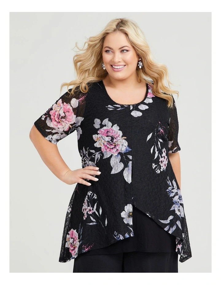 Bliss Mesh Layer Tunic Print