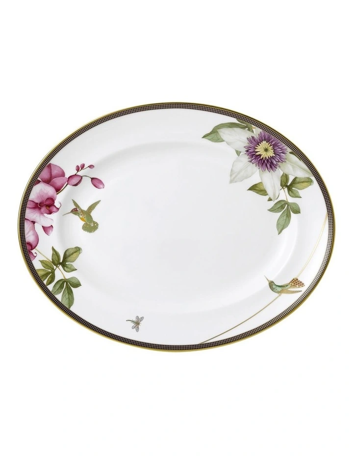 Hummingbird Oval Platter White