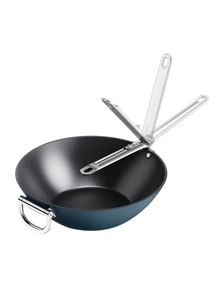 Space Non-stick Wok 32cm in Midnight Blue