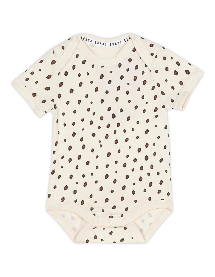 Baby Short Sleeve Envelope Suit in Cheetah Pal