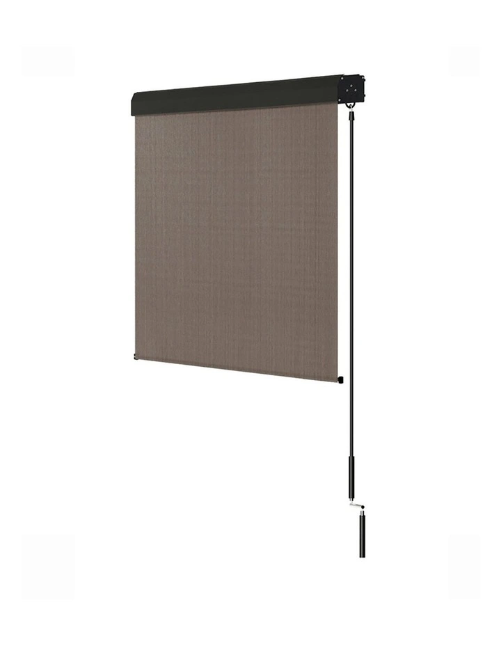 Outdoor Blinds Light Filtering Roll Down Awning Shade 2.1X2.5m in Brown