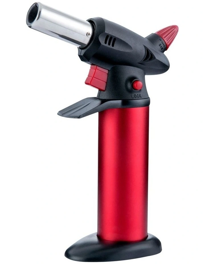 Refillable Butane Kitchen Blow Torch in Red/Black