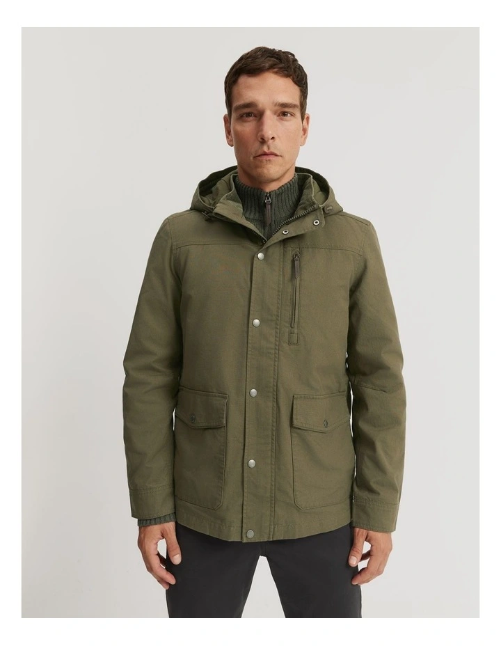 Canvas Parka in Army Green