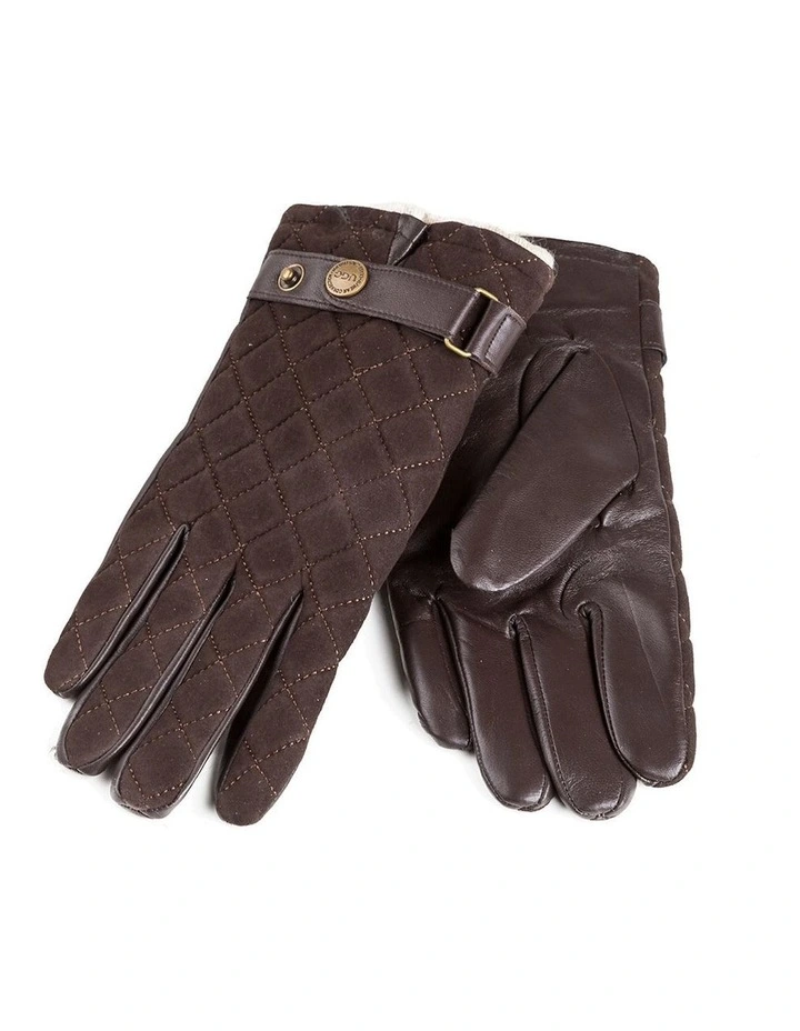 Quilted Touch Screen Glove in Chocolate