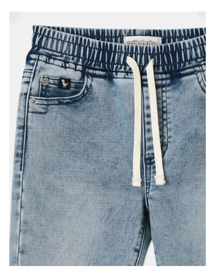 Pull On Knit Denim Jean in Light Blue