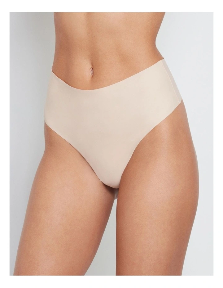 No Show High Rise Thong in Latte