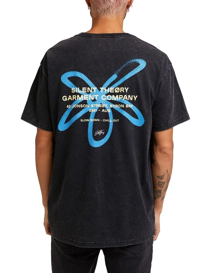 Flora Tee in Washed Black