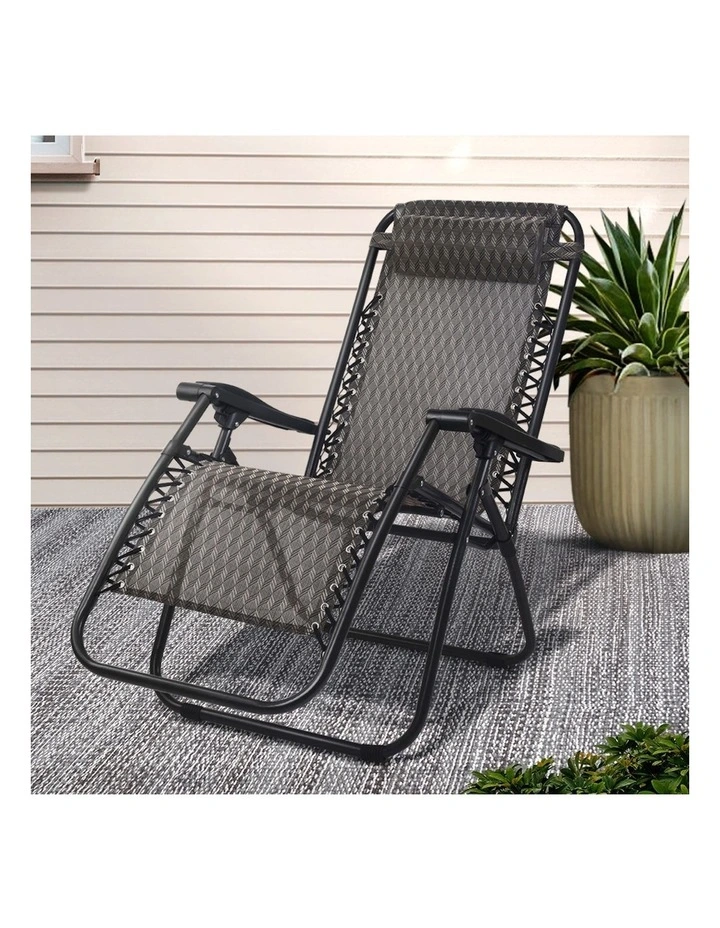 Outdoor Folding Zero Gravity Chair in Grey