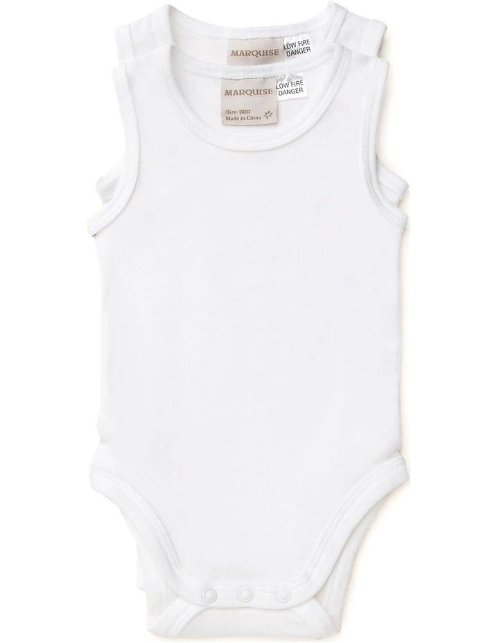 Sleeveless Body Suit 2 Pack in White
