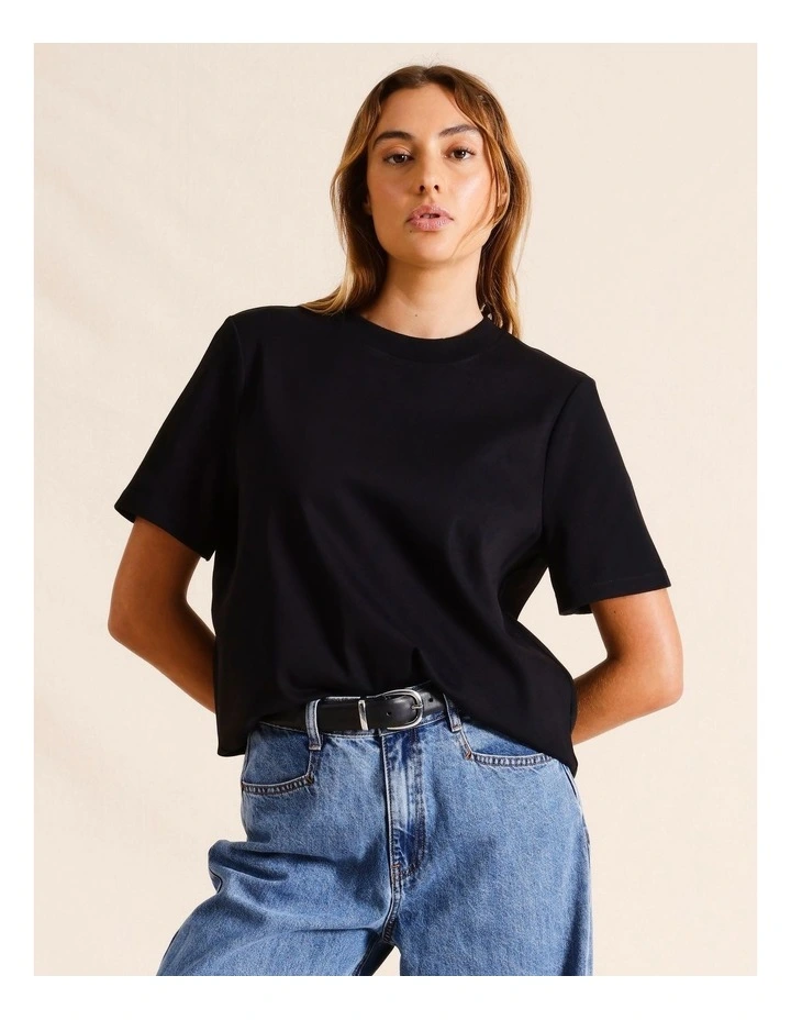 Organic Cotton Boyfriend Tee in Black