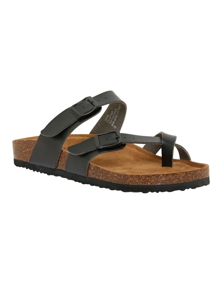 Deva Black Smooth Sandals