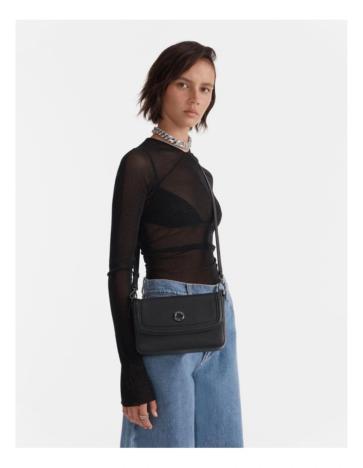 Orbit Crossbody Bag in Black Gunmetal