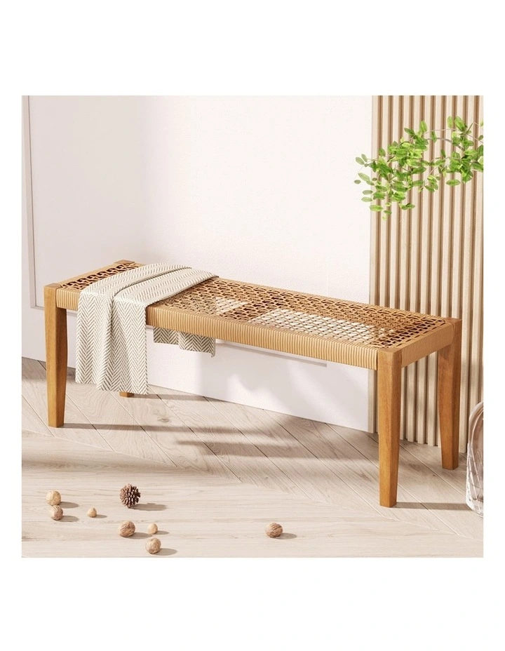 2 Seater Wooden Dining Garden Bench in Brown