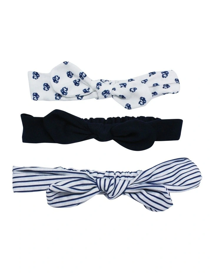 Mixed Nautical Hair Wrap 3 Pack in Blue, White