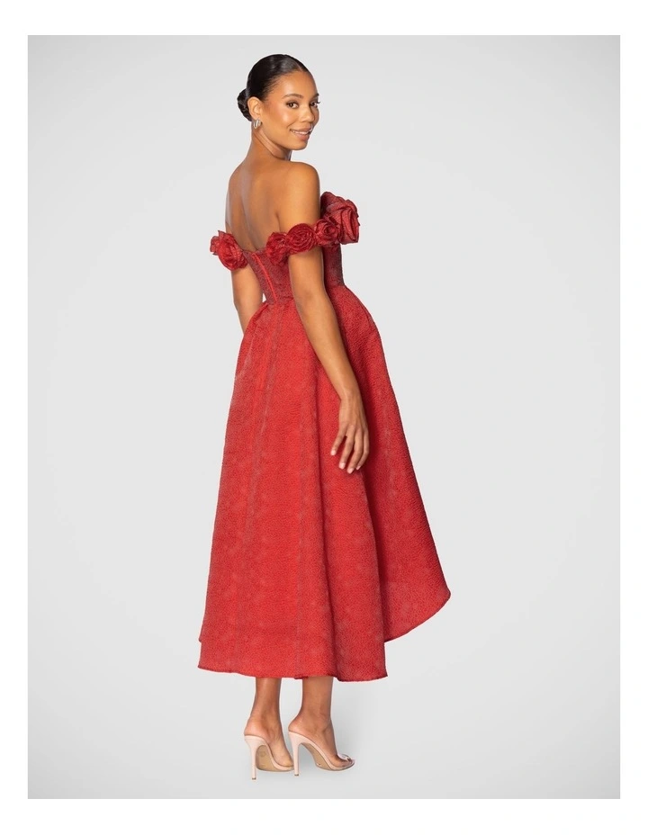 Allegra Rose A-Line Midi Dress in Red