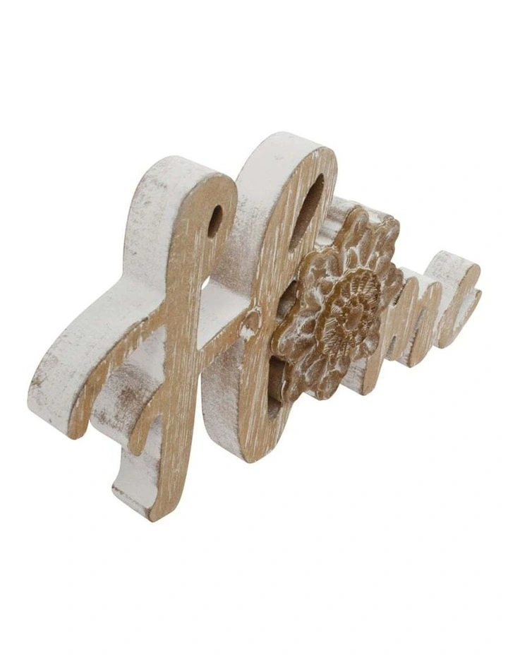 Wooden Mandala Home Table Plaque in Natural/Whitewash
