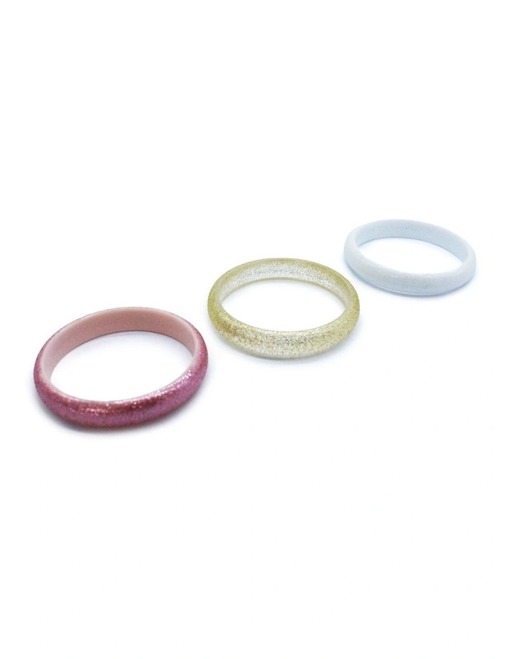 Glitter Bangle and Ring Set in Multi