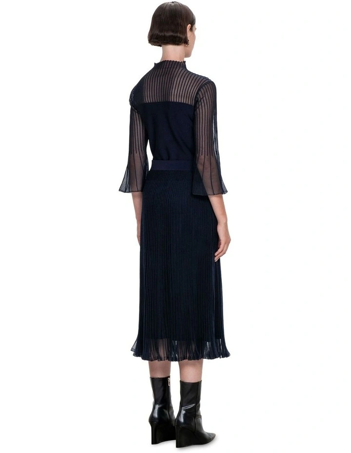 Sheer Flared Sleeve Knit in Blue