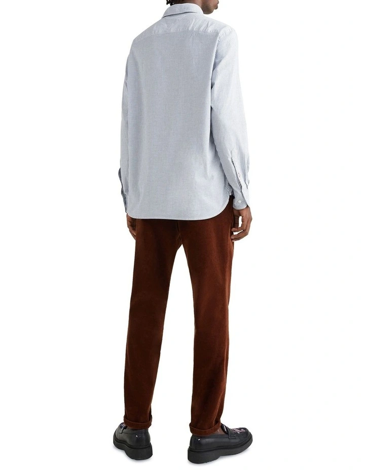 1985 Flex Oxford Stripe Long Sleeve Shirt in Blue