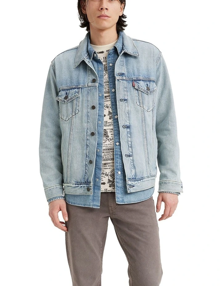 Relaxed Fit Trucker Jacket in Huron Waves