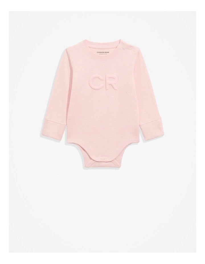 Puff Logo Bodysuit in Mineral Pink