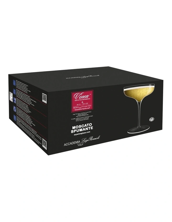 Vinea Champagne Coupe Glass 300ml Set of 6 in Clear