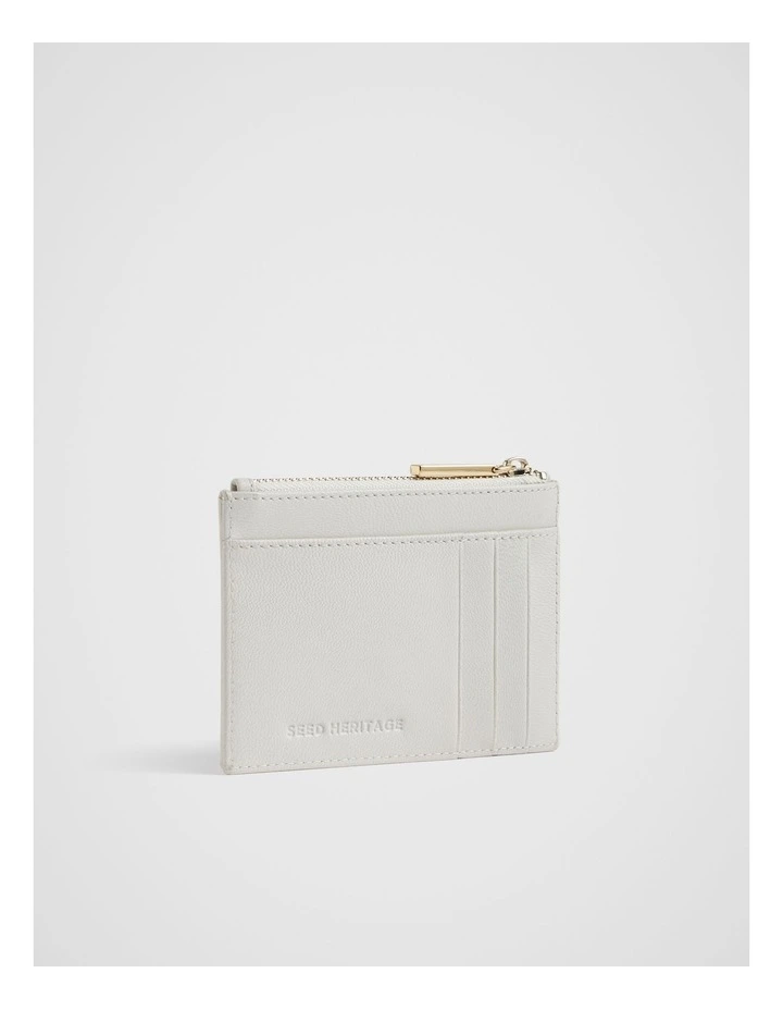 Leather Woven Card Holder in Bone