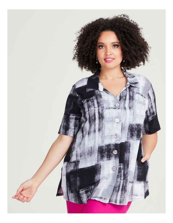 Natural Lia Abstract Shirt in Print