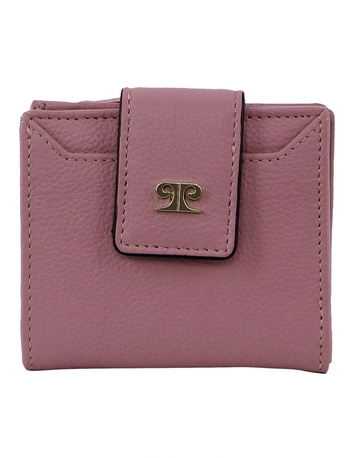 Leather Flip-Over Bi-Fold Wallet in Rose