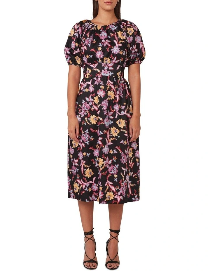 Ibis Floral Dress in Black/Pink