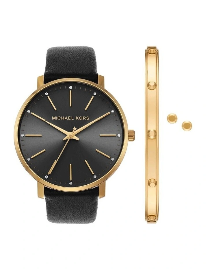 Pyper Leather Watch in Black