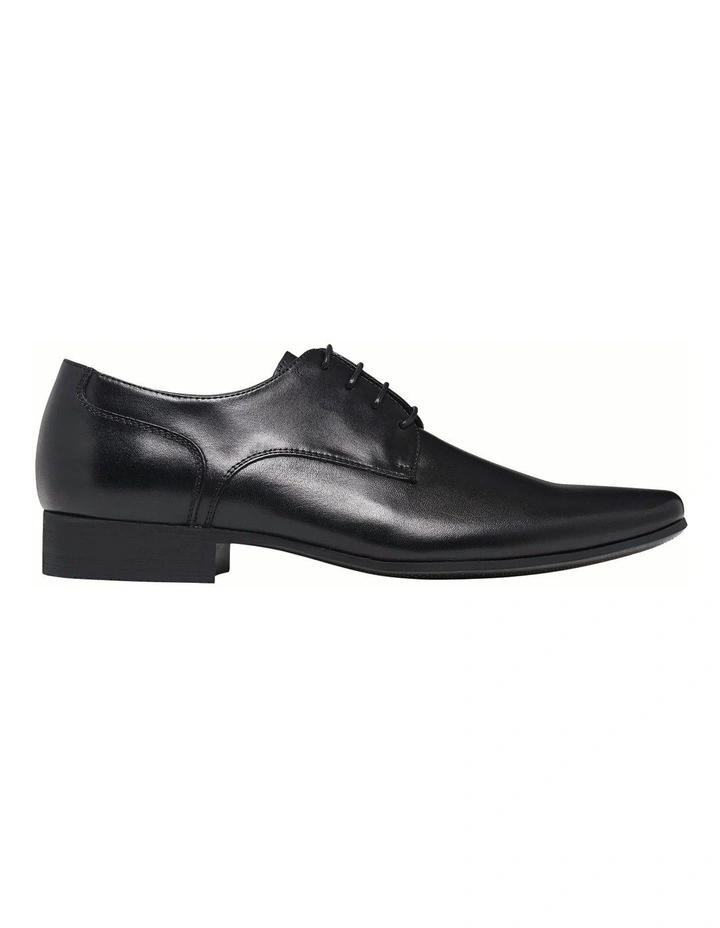 Grand Plain Derby Lace Up Formal Dress Shoe in Black