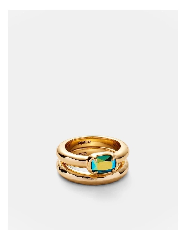 Reflective Ring Set in Green