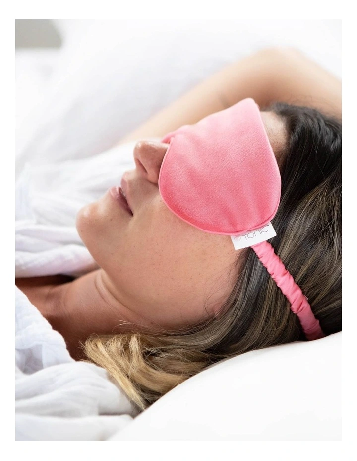 Luxe Velvet Eye Mask in Coral