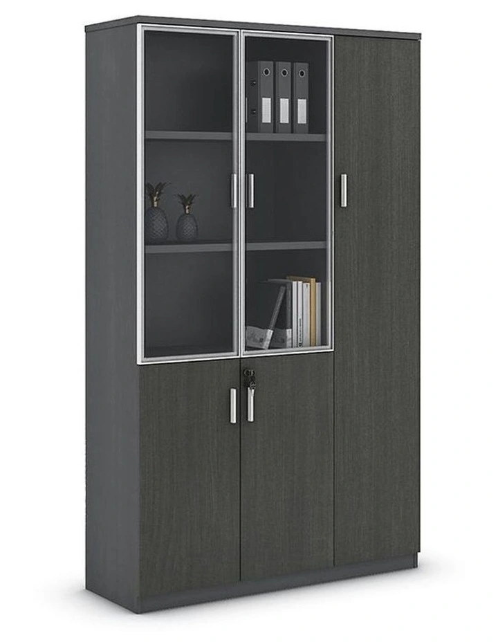 Matees 3 Doors Display Cabinet 1.2M Grey/Brown