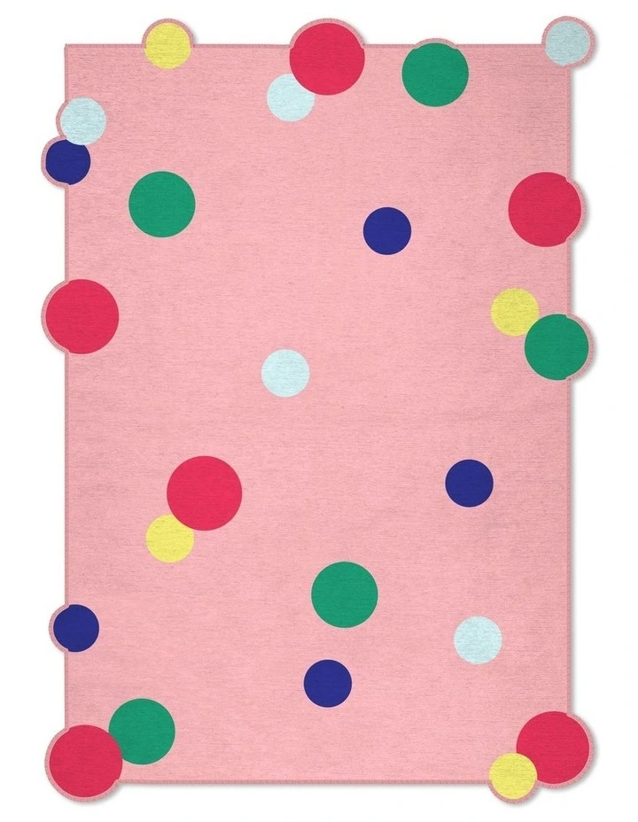 Washable Chenille Rug in Candy Pink