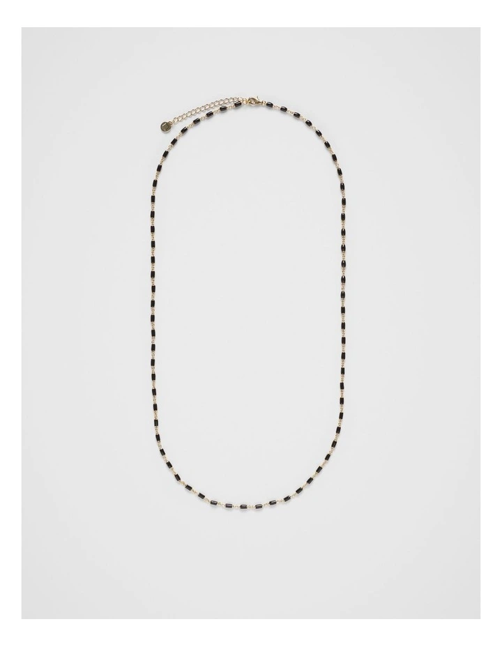 Bec Fine Link Necklace in Black