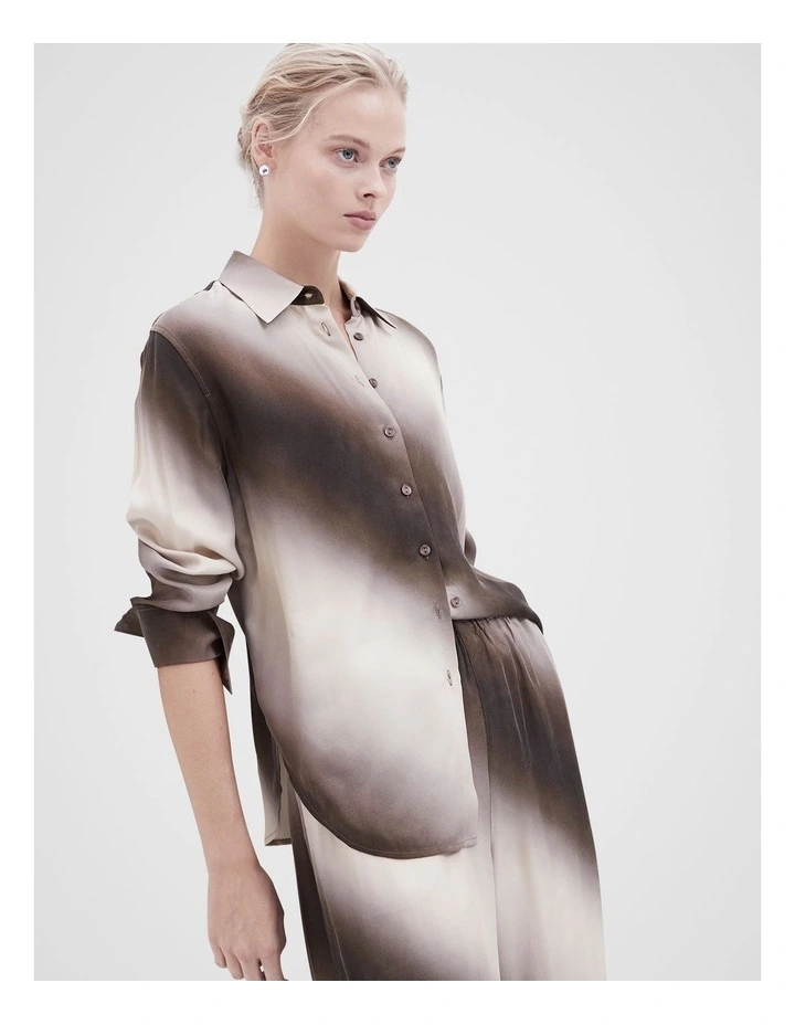 Ombre Button Through Shirt in Assorted
