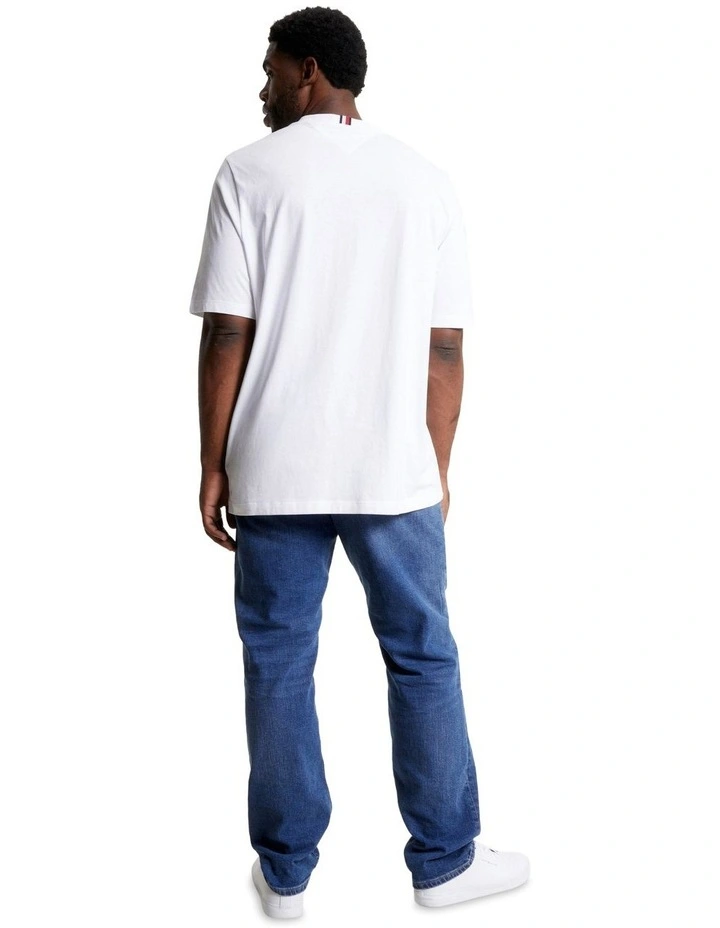 Big & Tall Logo Print Crew Neck T-Shirt in White