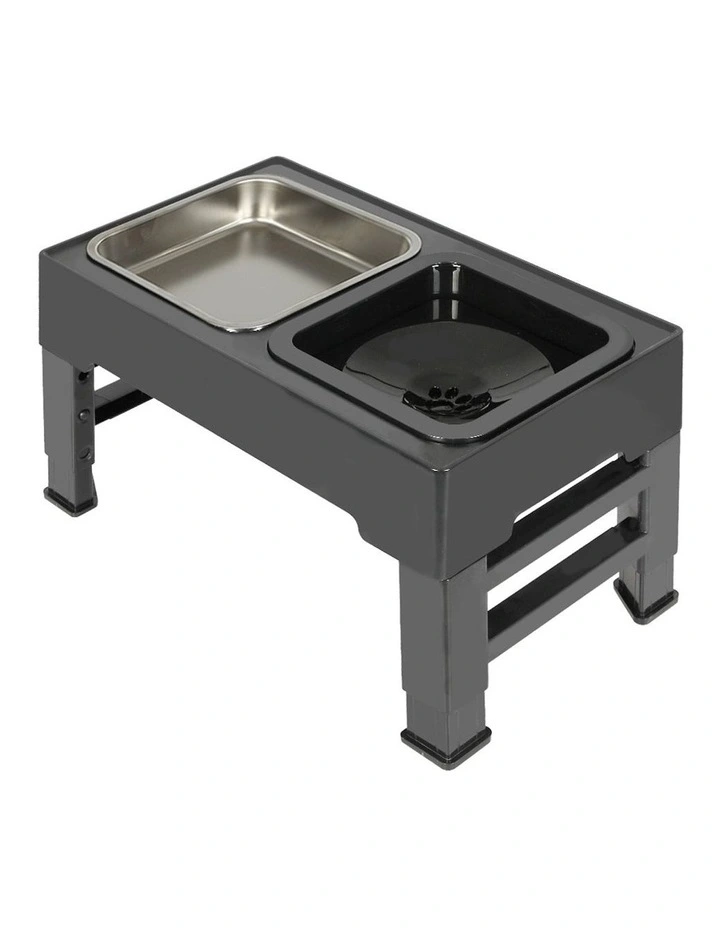 Non-Slip Bowl Elevated Pet Feeder in Black