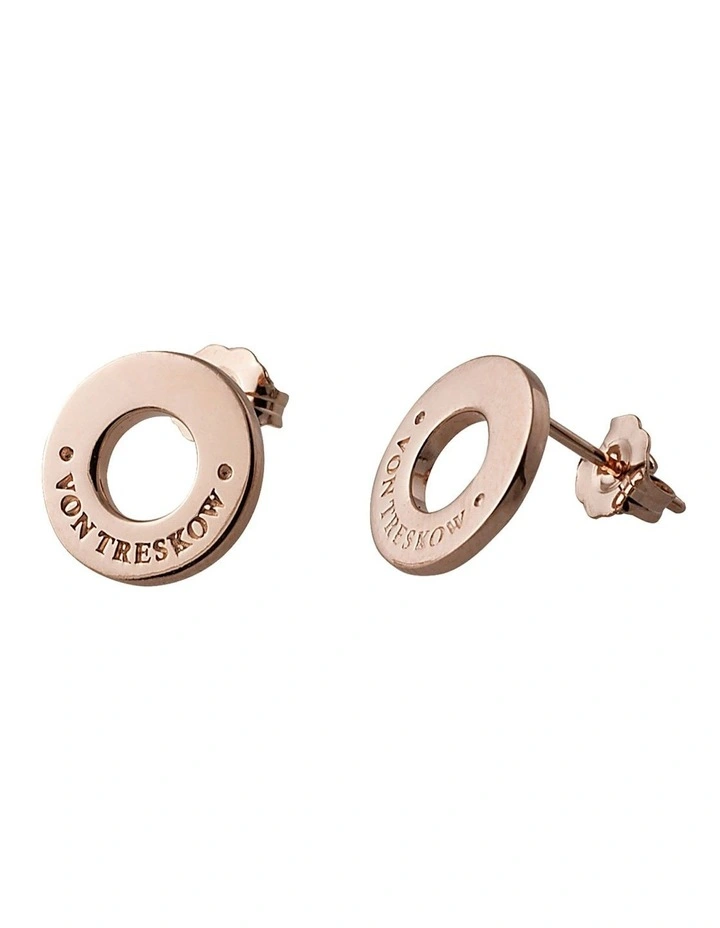 Disc Stud Earrings in Rose Gold