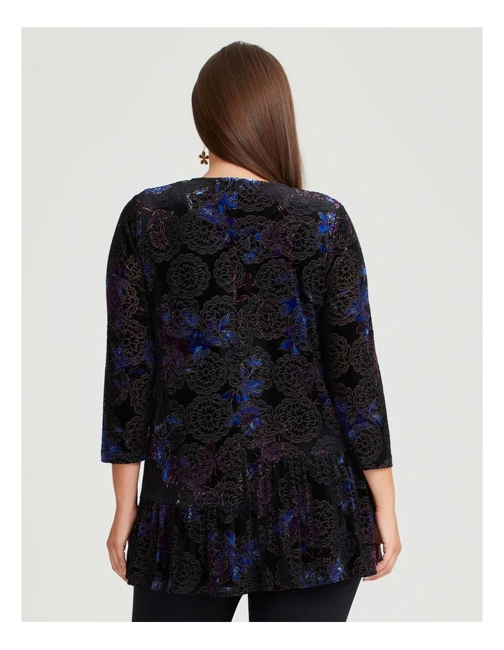 Velour Burnout Bridget Top in Print