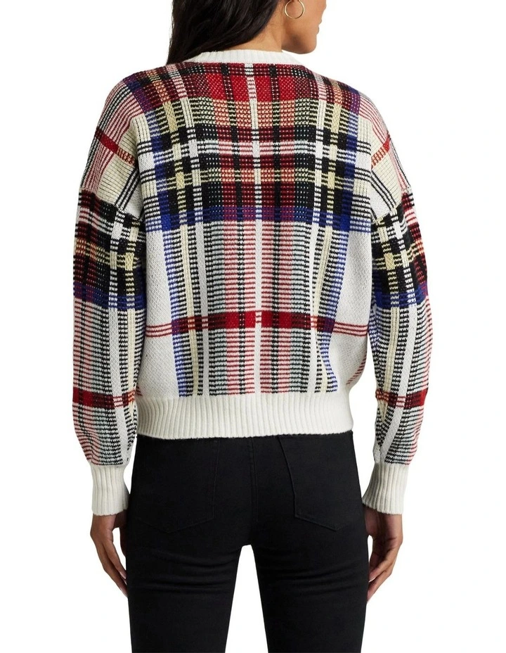 Checked Plaid Wool-Blend Sweater in Multi
